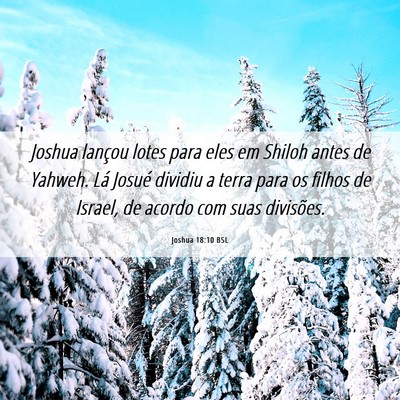 Picture 06 - Joshua 18:10 BSL - Joshua lançou lotes para eles em Shiloh antes de - Bible Verse Picture
