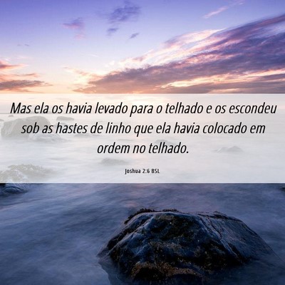 Picture 06 - Joshua 2:6 BSL - Mas ela os havia levado para o telhado e os - Bible Verse Picture