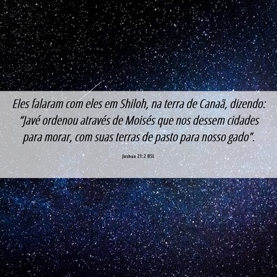 Picture 06 - Joshua 21:2 BSL - Eles falaram com eles em Shiloh, na terra de - Bible Verse Picture