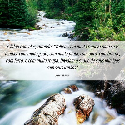 Picture 06 - Joshua 22:8 BSL - e falou com eles, dizendo: “Voltem com muita - Bible Verse Picture