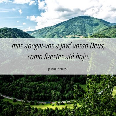 Picture 06 - Joshua 23:8 BSL - mas apegai-vos a Javé vosso Deus, como fizestes - Bible Verse Picture