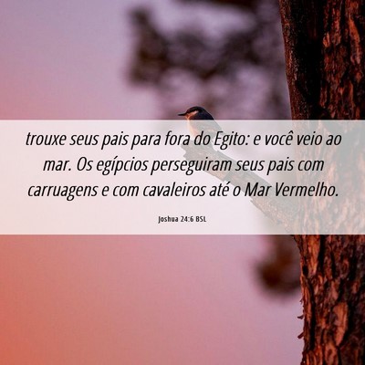Picture 06 - Joshua 24:6 BSL - trouxe seus pais para fora do Egito: e você veio - Bible Verse Picture