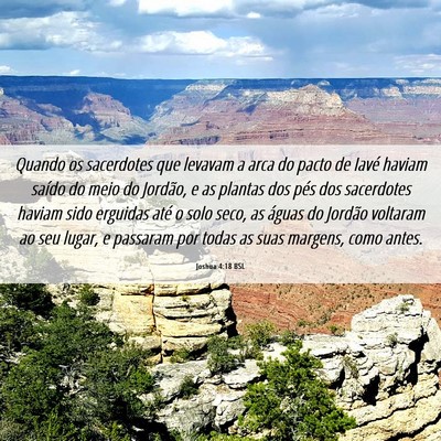 Picture 06 - Joshua 4:18 BSL - Quando os sacerdotes que levavam a arca do pacto - Bible Verse Picture