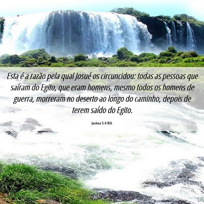 Picture 06 - Joshua 5:4 BSL - Esta é a razão pela qual Josué os circuncidou: - Bible Verse Picture