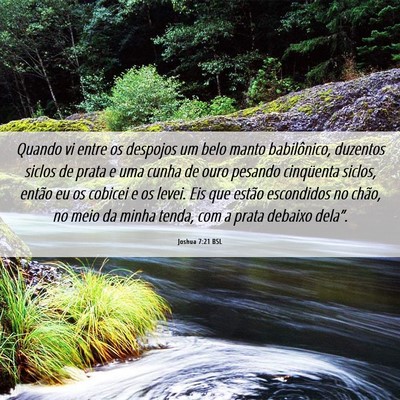 Picture 06 - Joshua 7:21 BSL - Quando vi entre os despojos um belo manto - Bible Verse Picture