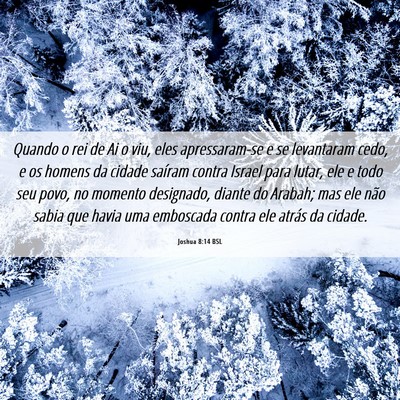 Picture 06 - Joshua 8:14 BSL - Quando o rei de Ai o viu, eles apressaram-se e se - Bible Verse Picture
