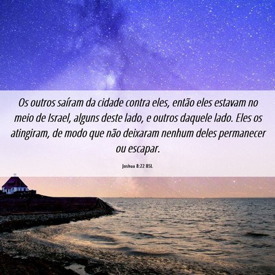 Picture 06 - Joshua 8:22 BSL - Os outros saíram da cidade contra eles, então - Bible Verse Picture