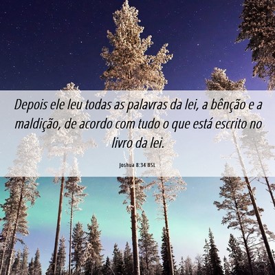 Picture 06 - Joshua 8:34 BSL - Depois ele leu todas as palavras da lei, a - Bible Verse Picture