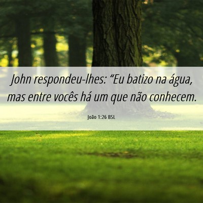 Picture 06 - João 1:26 BSL - John respondeu-lhes: “Eu batizo na água, mas - Bible Verse Picture