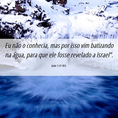 Picture 06 - João 1:31 BSL - Eu não o conhecia, mas por isso vim batizando na - Bible Verse Picture