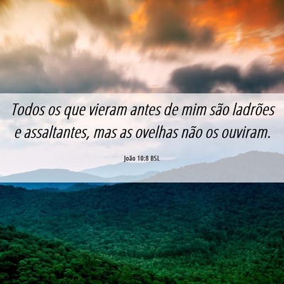Picture 06 - João 10:8 BSL - Todos os que vieram antes de mim são ladrões e - Bible Verse Picture