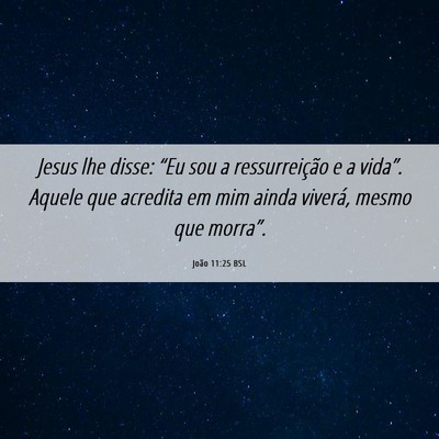 Picture 06 - João 11:25 BSL - Jesus lhe disse: “Eu sou a ressurreição e a - Bible Verse Picture