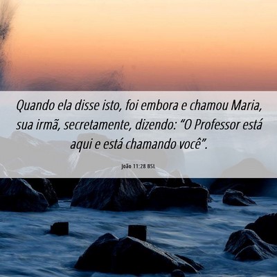 Picture 06 - João 11:28 BSL - Quando ela disse isto, foi embora e chamou Maria, - Bible Verse Picture