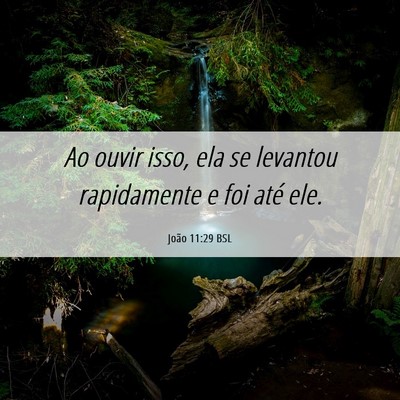 Picture 06 - João 11:29 BSL - Ao ouvir isso, ela se levantou rapidamente e foi - Bible Verse Picture