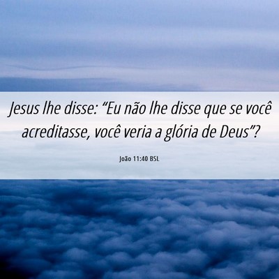 Picture 06 - João 11:40 BSL - Jesus lhe disse: “Eu não lhe disse que se - Bible Verse Picture