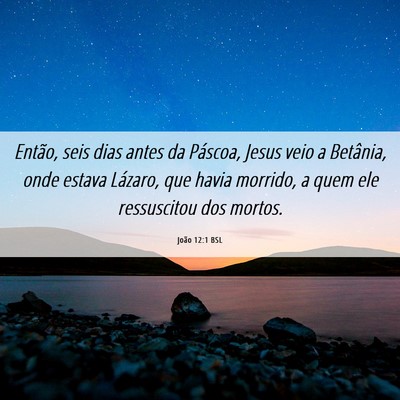 Picture 06 - João 12:1 BSL - Então, seis dias antes da Páscoa, Jesus veio a - Bible Verse Picture