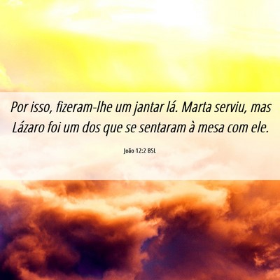 Picture 06 - João 12:2 BSL - Por isso, fizeram-lhe um jantar lá. Marta - Bible Verse Picture