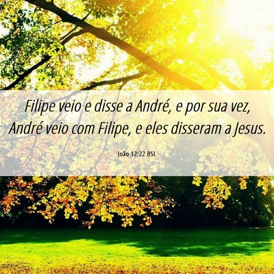 Picture 06 - João 12:22 BSL - Filipe veio e disse a André, e por sua vez, - Bible Verse Picture