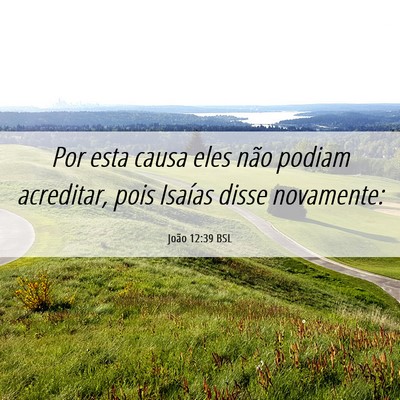 Picture 06 - João 12:39 BSL - Por esta causa eles não podiam acreditar, pois - Bible Verse Picture