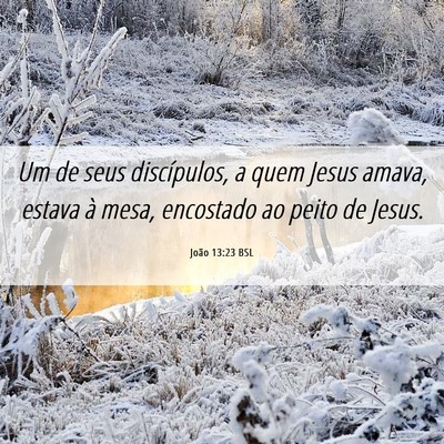 Picture 06 - João 13:23 BSL - Um de seus discípulos, a quem Jesus amava, - Bible Verse Picture