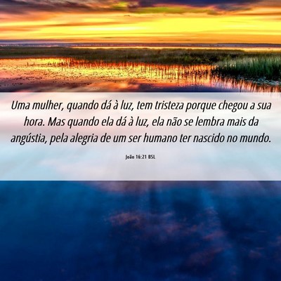 Picture 06 - João 16:21 BSL - Uma mulher, quando dá à luz, tem tristeza - Bible Verse Picture
