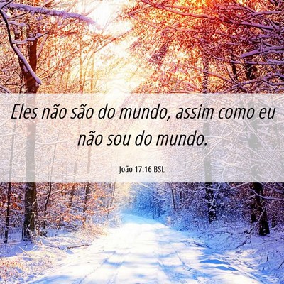 Picture 06 - João 17:16 BSL - Eles não são do mundo, assim como eu não sou - Bible Verse Picture