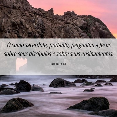 Picture 06 - João 18:19 BSL - O sumo sacerdote, portanto, perguntou a Jesus - Bible Verse Picture