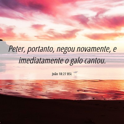 Picture 06 - João 18:27 BSL - Peter, portanto, negou novamente, e imediatamente - Bible Verse Picture