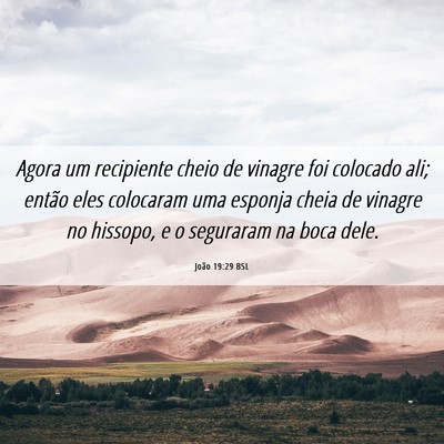 Picture 06 - João 19:29 BSL - Agora um recipiente cheio de vinagre foi colocado - Bible Verse Picture