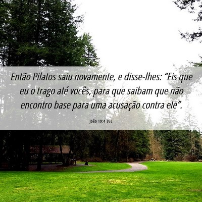 Picture 06 - João 19:4 BSL - Então Pilatos saiu novamente, e disse-lhes: - Bible Verse Picture