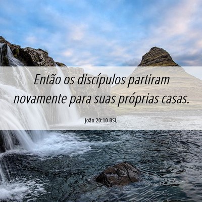 Picture 06 - João 20:10 BSL - Então os discípulos partiram novamente para - Bible Verse Picture