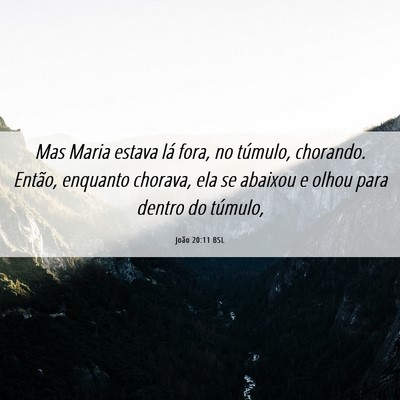 Picture 06 - João 20:11 BSL - Mas Maria estava lá fora, no túmulo, chorando. - Bible Verse Picture