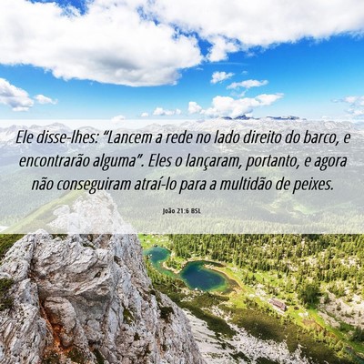 Picture 06 - João 21:6 BSL - Ele disse-lhes: “Lancem a rede no lado direito - Bible Verse Picture