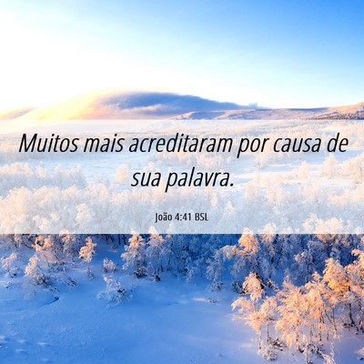 Picture 06 - João 4:41 BSL - Muitos mais acreditaram por causa de sua - Bible Verse Picture