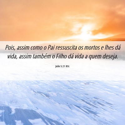 Picture 06 - João 5:21 BSL - Pois, assim como o Pai ressuscita os mortos e - Bible Verse Picture