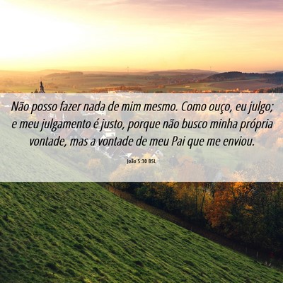 Picture 06 - João 5:30 BSL - Não posso fazer nada de mim mesmo. Como ouço, - Bible Verse Picture