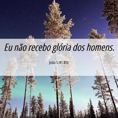 Picture 06 - João 5:41 BSL - Eu não recebo glória dos - Bible Verse Picture