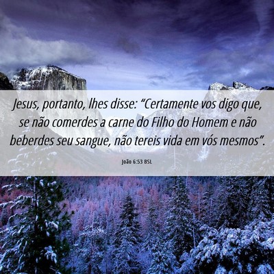 Picture 06 - João 6:53 BSL - Jesus, portanto, lhes disse: “Certamente vos - Bible Verse Picture