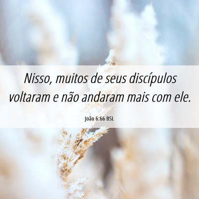 Picture 06 - João 6:66 BSL - Nisso, muitos de seus discípulos voltaram e não - Bible Verse Picture