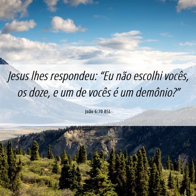 Picture 06 - João 6:70 BSL - Jesus lhes respondeu: “Eu não escolhi vocês, - Bible Verse Picture