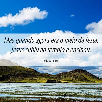 Picture 06 - João 7:14 BSL - Mas quando agora era o meio da festa, Jesus subiu - Bible Verse Picture