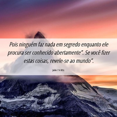 Picture 06 - João 7:4 BSL - Pois ninguém faz nada em segredo enquanto ele - Bible Verse Picture