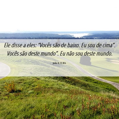 Picture 06 - João 8:23 BSL - Ele disse a eles: “Vocês são de baixo. Eu sou - Bible Verse Picture