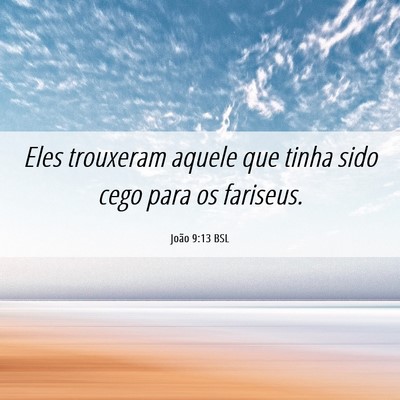 Picture 06 - João 9:13 BSL - Eles trouxeram aquele que tinha sido cego para os - Bible Verse Picture