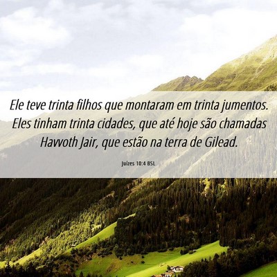 Picture 06 - Juízes 10:4 BSL - Ele teve trinta filhos que montaram em trinta - Bible Verse Picture