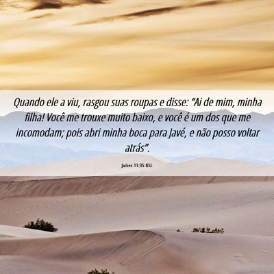 Picture 06 - Juízes 11:35 BSL - Quando ele a viu, rasgou suas roupas e disse: - Bible Verse Picture