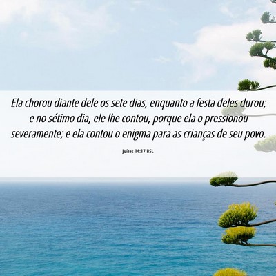 Picture 06 - Juízes 14:17 BSL - Ela chorou diante dele os sete dias, enquanto a - Bible Verse Picture