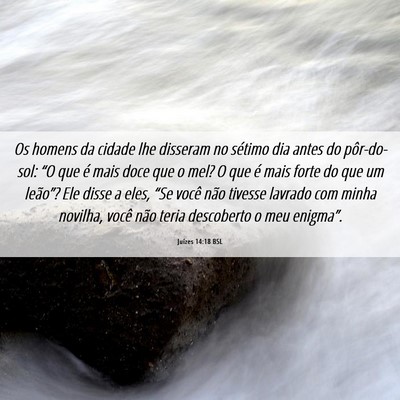 Picture 06 - Juízes 14:18 BSL - Os homens da cidade lhe disseram no sétimo dia - Bible Verse Picture