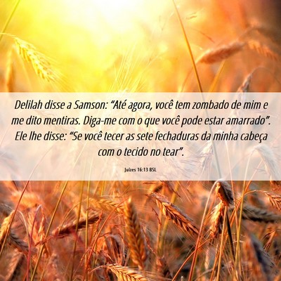 Picture 06 - Juízes 16:13 BSL - Delilah disse a Samson: “Até agora, você tem - Bible Verse Picture