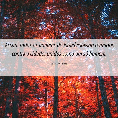 Picture 06 - Juízes 20:11 BSL - Assim, todos os homens de Israel estavam reunidos - Bible Verse Picture